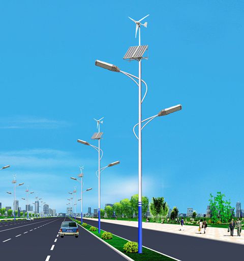 Solar and wind hybrid streetlights